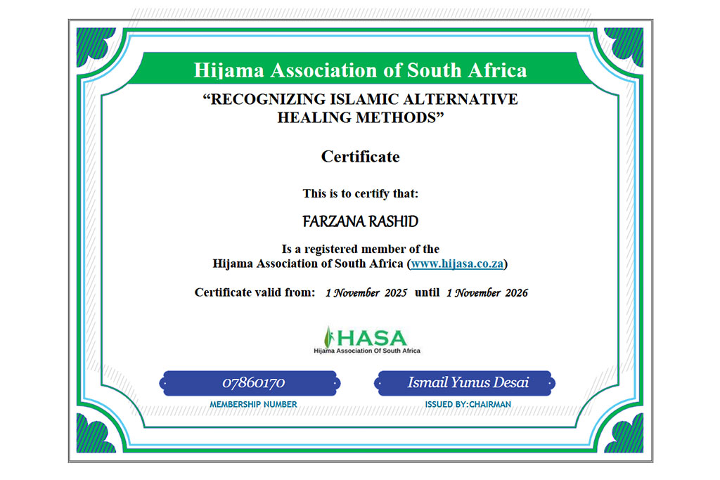 Farzana Cert